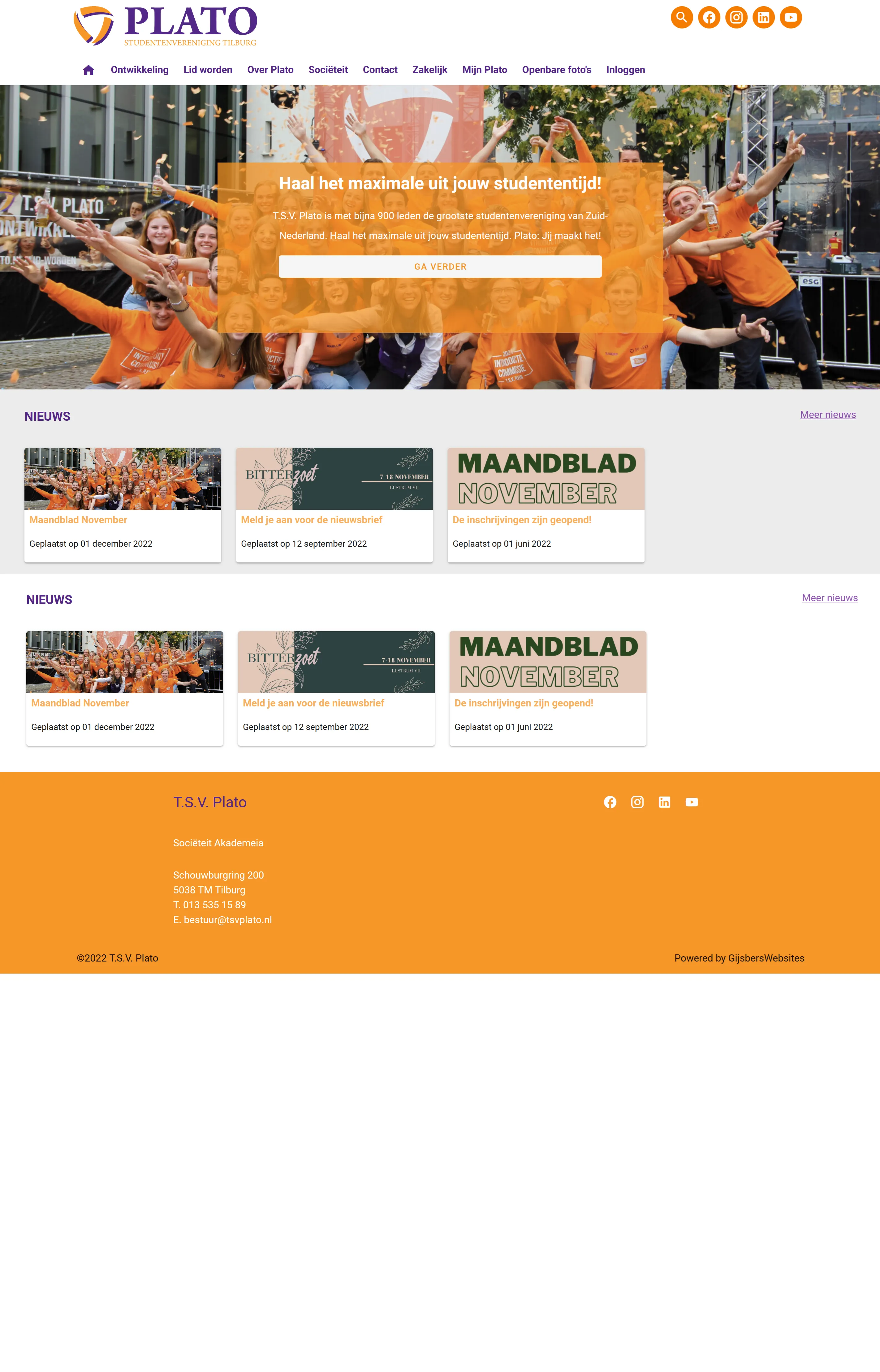 Screenshot van Vereniging websites